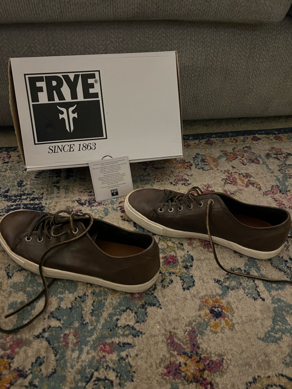 Frye Men's Dark Brown Leather Low-Top Sneakers